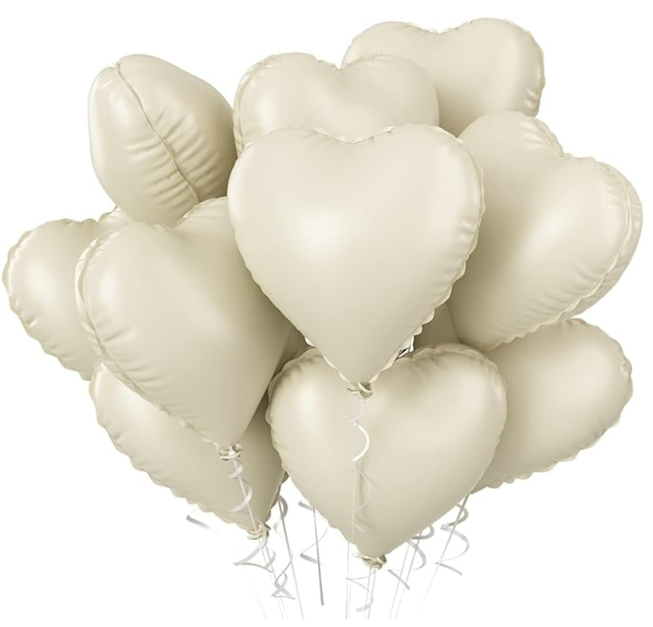 Cream Heart Foil Balloons