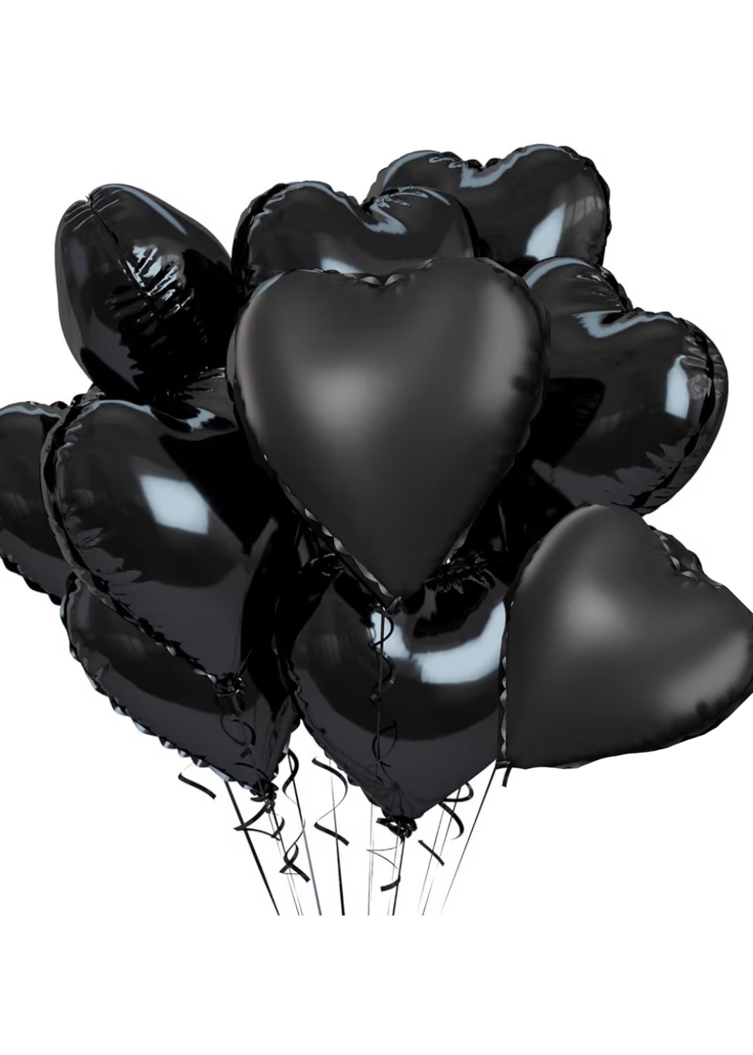 Black Heart Foil Balloons
