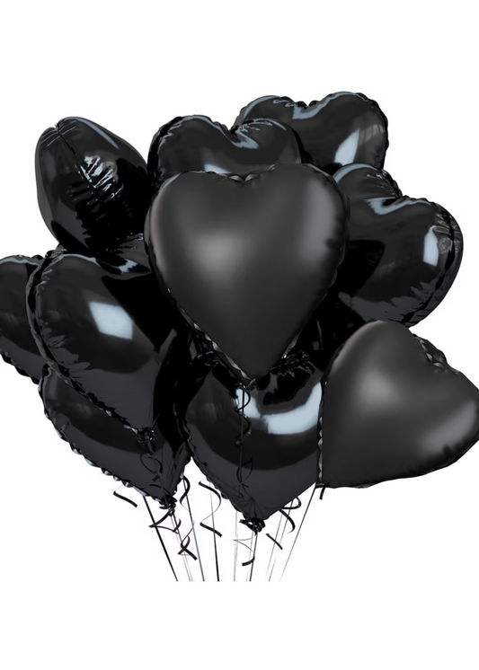 Black Heart Foil Balloons