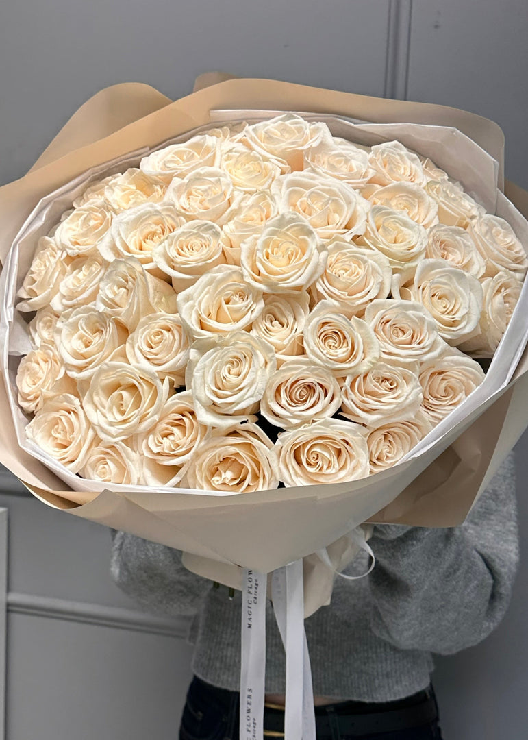 Bouquet of Long Stem White Roses
