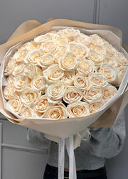 Bouquet of Long Stem White Roses