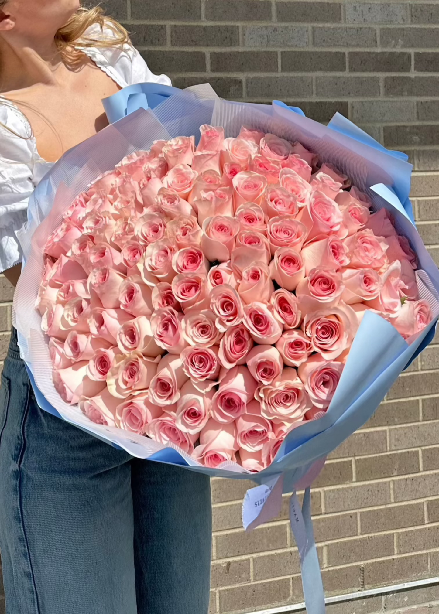 Bouquet of Long Stem Pink Roses