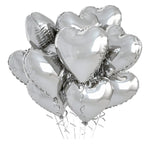 Load image into Gallery viewer, Silver Heart Foil Balloons