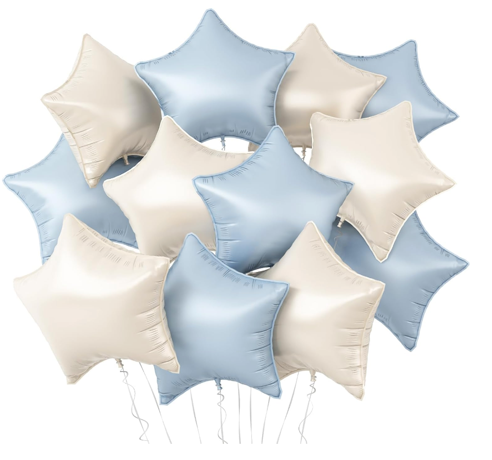 Stars Foil Balloons (Blue and White)
