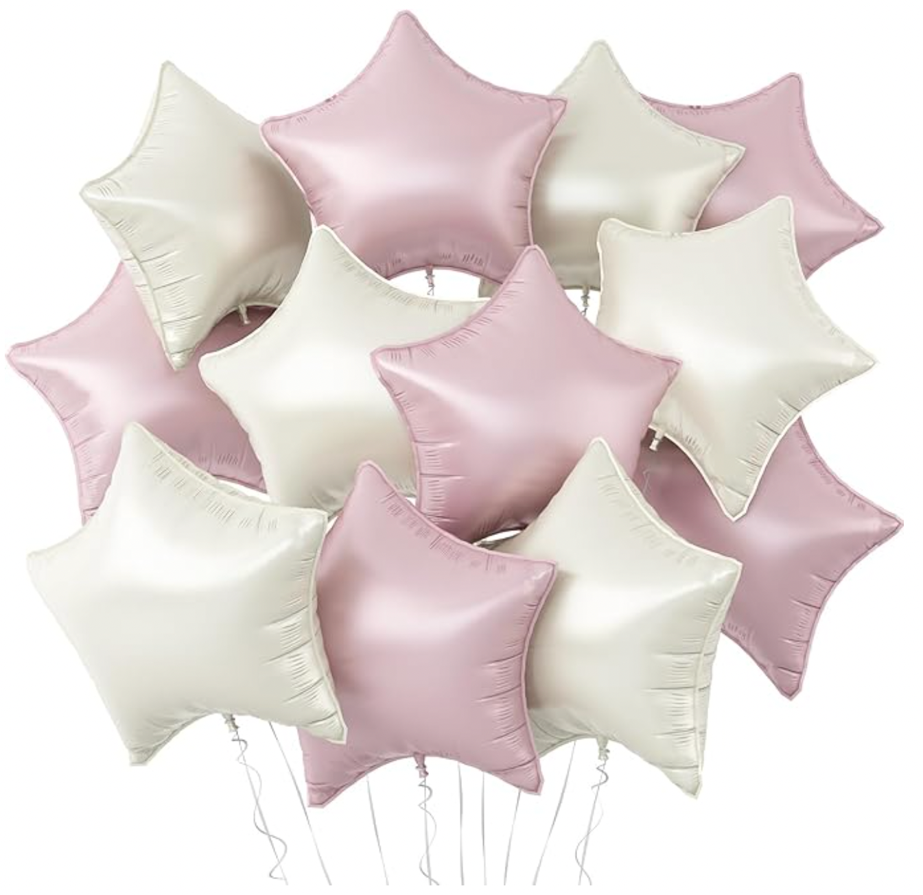 Stars Foil Balloons (Pink and White)