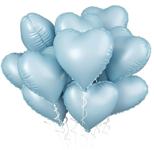 Blue Heart Foil Balloons